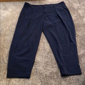Alice and Olivia Navy Pleated Trouser